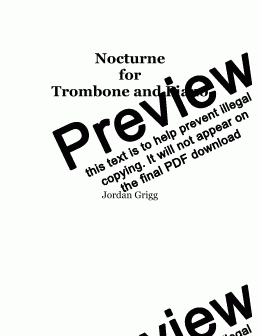 page one of Nocturne for   Trombone and Piano