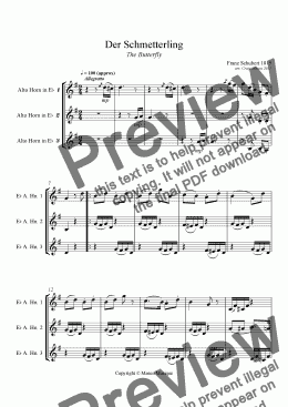 page one of Der Schmetterling (Eb Alto horn trio)
