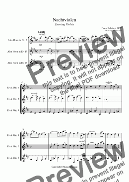 page one of Nachtviolen (Eb Alto Horn trio)