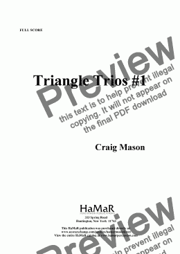 page one of Trio for Triangles #1