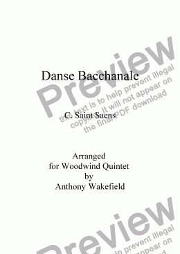 page one of Danse Bacchanale