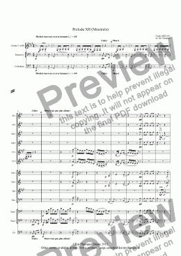 page one of Debussy: Piano Preludes Bk 1: XII (Minstrels)(Double wind quintet+double bass/trumpet)