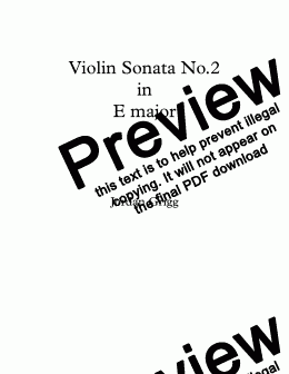 page one of Violin Sonata No.2 in E major