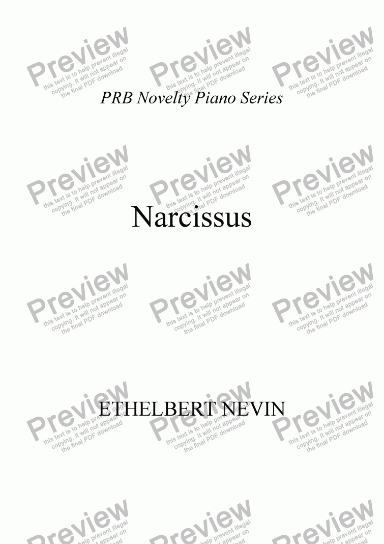 page one of PRB Novelty Piano Series: Narcissus