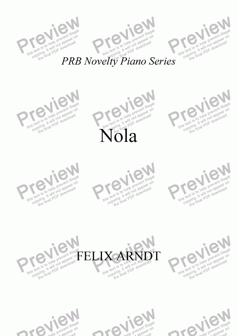 page one of PRB Novelty Piano Series: Nola