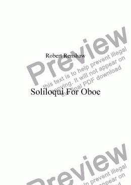 page one of Soliloquy For Oboe