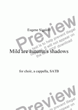 page one of Mild are autumn's shadows