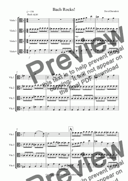 page one of Bach Rocks! for Viola Quartet