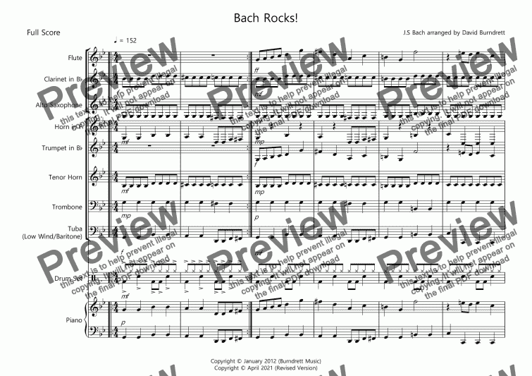 page one of Bach Rocks! for School Concert Band