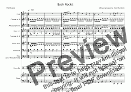 page one of Bach Rocks! for School Marching Band