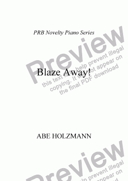 page one of PRB Novelty Piano Series: Blaze-Away!