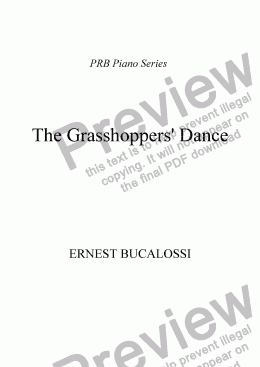 page one of PRB Novelty Piano Series: The Grasshoppers’ Dance