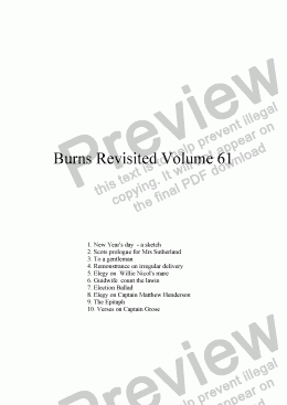 page one of Burns Revisited Volume 61
