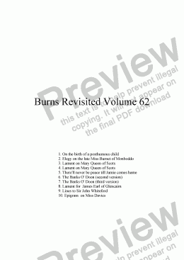 page one of Burns Revisited Volume 62