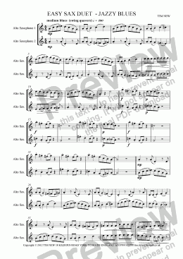 page one of EASY SAX DUET  - JAZZY BLUES