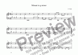 page one of Minuet in g minor