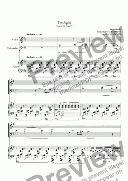 page one of Twilight - Piano Trio