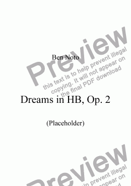 page one of Dreams in HB