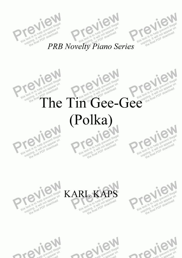page one of PRB Novelty Piano Series: The Tin Gee-Gee Polka
