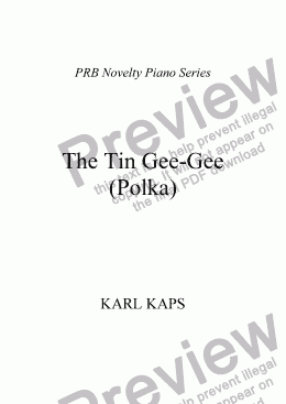 page one of PRB Novelty Piano Series: The Tin Gee-Gee Polka