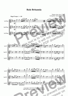 page one of Rule Britannia (Flute Trio)