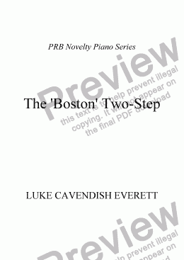 page one of PRB Novelty Piano Series: The ’Boston’ Two-Step