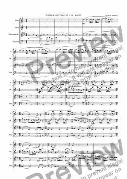 page one of Variations for wind quartet