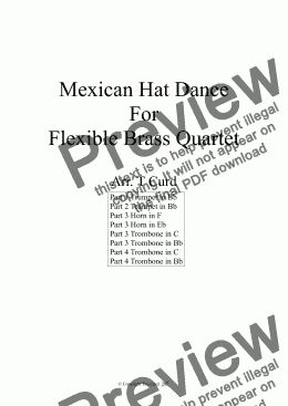 page one of Mexican Hat Dance. For Flexible Brass Quartet