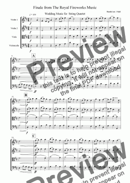 page one of Finale from The Royal Fireworks Music