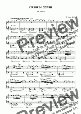 page one of STUDIUM  XXVIII  for  piano