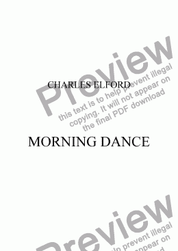 page one of MORNING DANCE