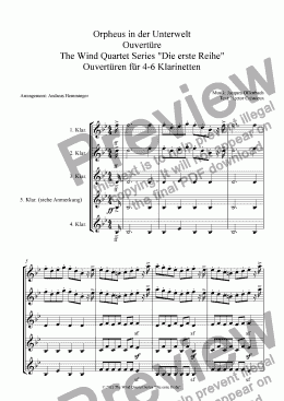 page one of Overture, Orpheus in the Underworld