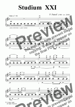 page one of STUDIUM XXI  for piano