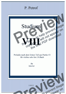 page one of STUDIUM VIII for piano