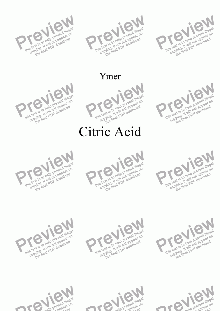 page one of Citric Acid