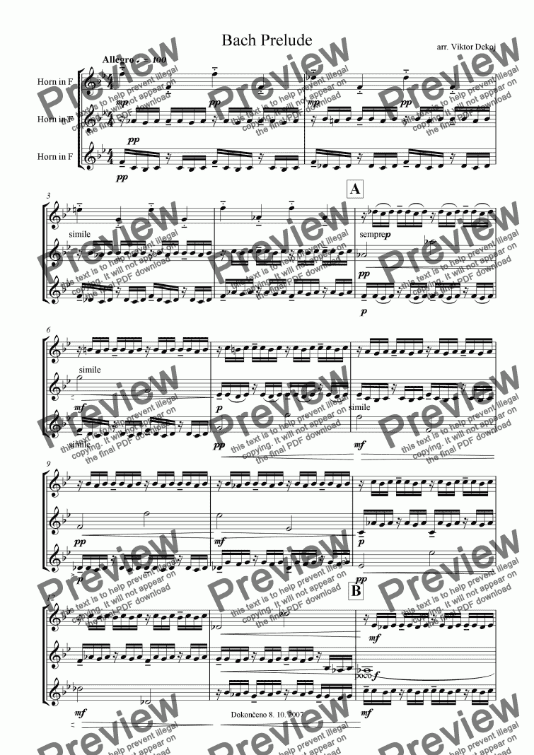 page one of Bach Prelude