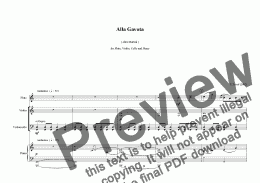 page one of ALLA GAVOTA - for flute, violin, cello and piano