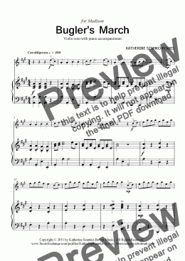 page one of Bugler’s March (violin solo)