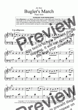 page one of Bugler’s March (beginning piano)