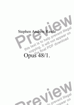 page one of Opus 48/1, An Unlikely Alliance.