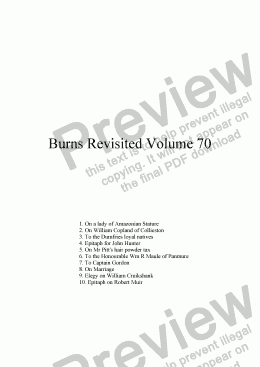 page one of Burns Revisited Volume 70