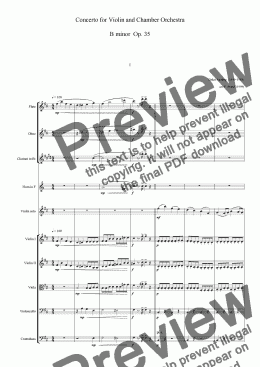 page one of O. Rieding - Concerto for Violin and Chamber Orchestra B minor Op.35 - full score