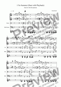 page one of 1 No Summer (duet for alto-saxophones with playback)