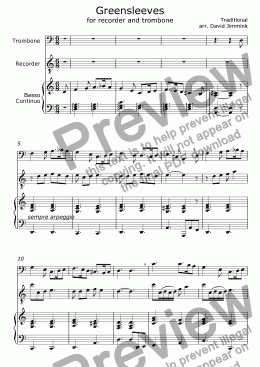 page one of Greensleeves