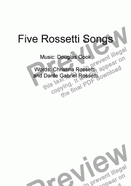 page one of Five Rossetti Songs