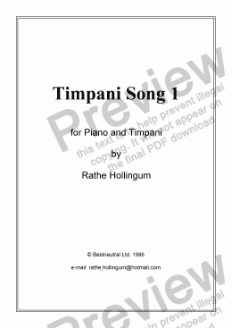 page one of Timpani Song 1