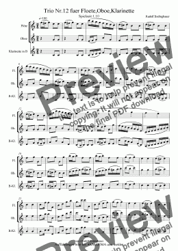 page one of Trio Nr.12 fuer Floete,Oboe,Klarinette