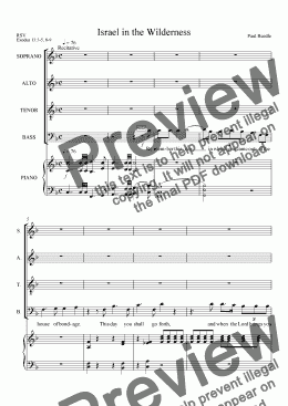 page one of 01 Israel in the Wilderness - choral score