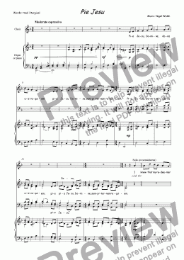 page one of Pie Jesu - full choral version