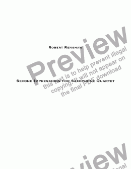 page one of Second Impressions for Saxophone Quartet